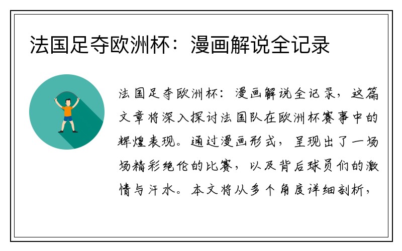 法国足夺欧洲杯：漫画解说全记录